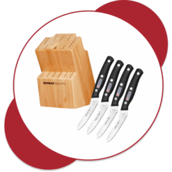 Knife Block with free 4-piece steak knife set